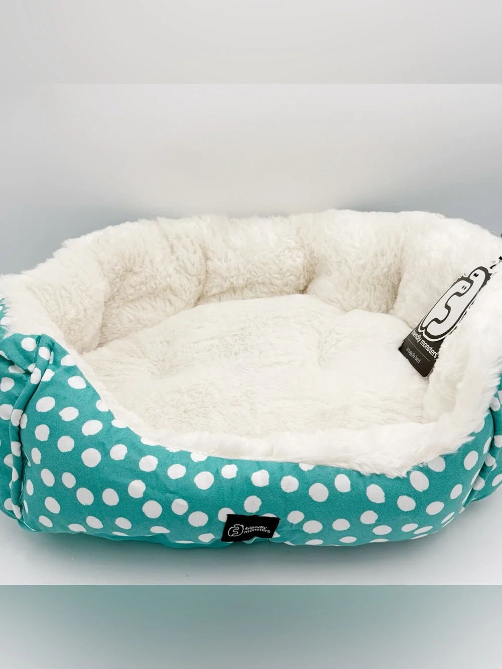 FriendlyMonsters Pet Bed,Micro Suede with Plush Fill,Medium/Small Size Dogs,